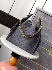 Chanel Medium Cruise 25C Bag Black Denim Hobo 40x30x15cm - 4