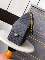 Chanel Medium Cruise 25C Bag Black Denim Hobo 40x30x15cm - 3