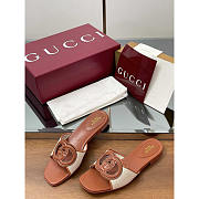 Gucci Women's Interlocking G Slide Sandal Brown - 4
