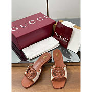 Gucci Women's Interlocking G Slide Sandal Brown - 3