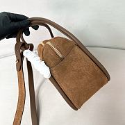 Prada Leather Handbag Brown Suede Bag 25x18x10cm - 5