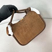 Prada Leather Handbag Brown Suede Bag 25x18x10cm - 4