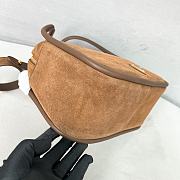 Prada Leather Handbag Brown Suede Bag 25x18x10cm - 3