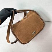 Prada Leather Handbag Brown Suede Bag 25x18x10cm - 2