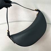 Prada Demi-lune Large Leather Shoulder Bag Black 42x19.5x8.5cm - 5