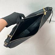 Prada Demi-lune Large Leather Shoulder Bag Black 42x19.5x8.5cm - 4
