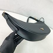 Prada Demi-lune Large Leather Shoulder Bag Black 42x19.5x8.5cm - 3