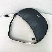 Prada Demi-lune Large Leather Shoulder Bag Black 42x19.5x8.5cm - 2