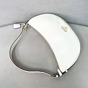 Prada Demi-lune Large Leather Shoulder Bag White 42x19.5x8.5cm - 5