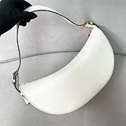 Prada Demi-lune Large Leather Shoulder Bag White 42x19.5x8.5cm - 3