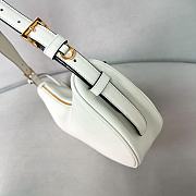 Prada Demi-lune Large Leather Shoulder Bag White 42x19.5x8.5cm - 4
