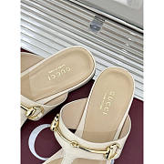 Gucci Women's Thong Sandal With Horsebit White - 5