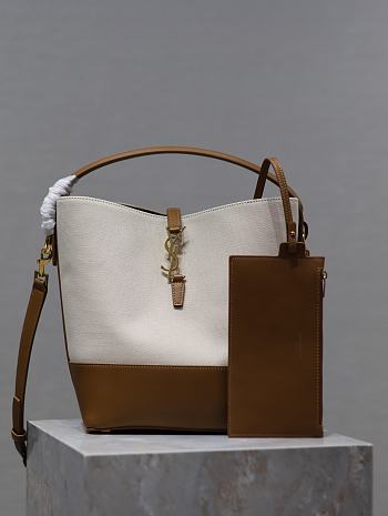YSL Le 37 Bucket Bag Beige Brown 26x20x12cm
