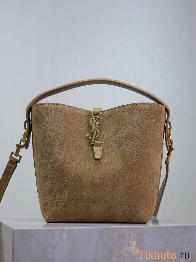 YSL Le 37 Small Suede Beige 20x17x13cm - 1