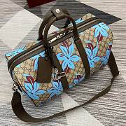 Gucci GG Printed Duffle Bag Beige Dark Brown 45x30x24.5cm - 2