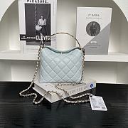 Chanel 25s Coco Crush Bag Light Blue Caviar 18.5x14.5x7cm - 3