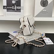 Chanel Bag White Black Lambskin 19.5x12.5x3.5cm - 5