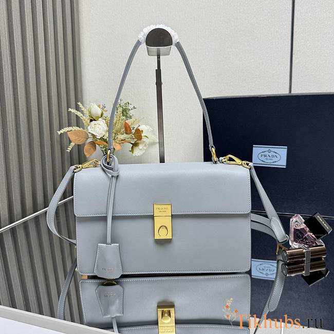 Prada Soft Sound Medium Shoulder Bag Blue 28x16x10cm - 1