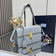 Prada Soft Sound Medium Shoulder Bag Blue 28x16x10cm - 3