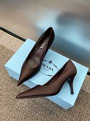 Prada Satin Brown Pump Heel 7.5cm - 2