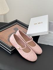 Dior Leather Pearl Ballerina Flats Pink - 5