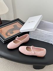 Dior Leather Pearl Ballerina Flats Pink - 3