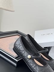 Dior Leather Pearl Ballerina Flats Black - 4