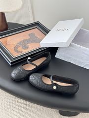 Dior Leather Pearl Ballerina Flats Black - 2