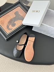 Dior Leather Pearl Ballerina Flats Black - 3