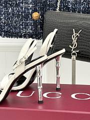 Gucci Women's Slingback Sandal White Heel 10cm - 5