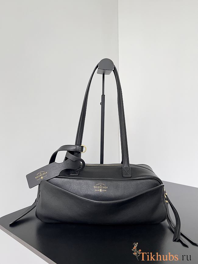 Balenciaga Carrie Small Bowling Bag Black Calfskin 30.9x11.9x11.9cm - 1