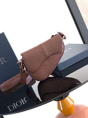 Dior Mini Saddle Bag Brown Icons Calfskin 19.5x15x5.5cm