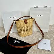 Celine Small Louise Bucket Raffia Calfskin 16x19x12cm - 3