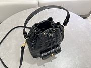 Dior Small Caro Bucket Bag Black Lambskin 20x24x9cm - 5