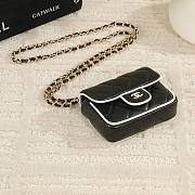 Chanel Clutch With Chain Lambskin Black & White 11.5x8.5x4cm - 5
