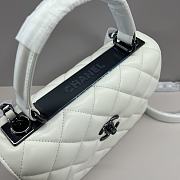 Chanel Trendy Top Handle White Black Lambskin Bag 25cm - 6
