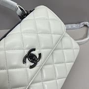 Chanel Trendy Top Handle White Black Lambskin Bag 25cm - 5