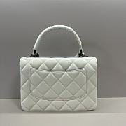 Chanel Trendy Top Handle White Black Lambskin Bag 25cm - 4