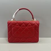 Chanel Trendy Lambskin Red Gold Hardware 25x12x17cm - 5