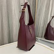 YSl Le 5 a 7 Soft Small Hobo Bag Red Wine 23x22x8cm - 4