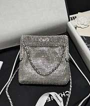Chanel Mini 22 Handbag Silver 17x15x4cm - 5
