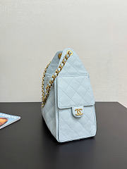 Chanel 25 Small Handbag Light Blue Calfskin Gold 30x26x14cm - 4
