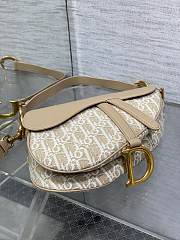 Dior Saddle Bag with Strap Oblique Jacquard Natural 25.5x6.5x20cm - 6