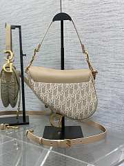 Dior Saddle Bag with Strap Oblique Jacquard Natural 25.5x6.5x20cm - 4