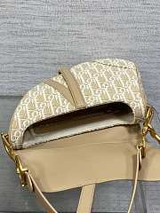 Dior Saddle Bag with Strap Oblique Jacquard Natural 25.5x6.5x20cm - 3