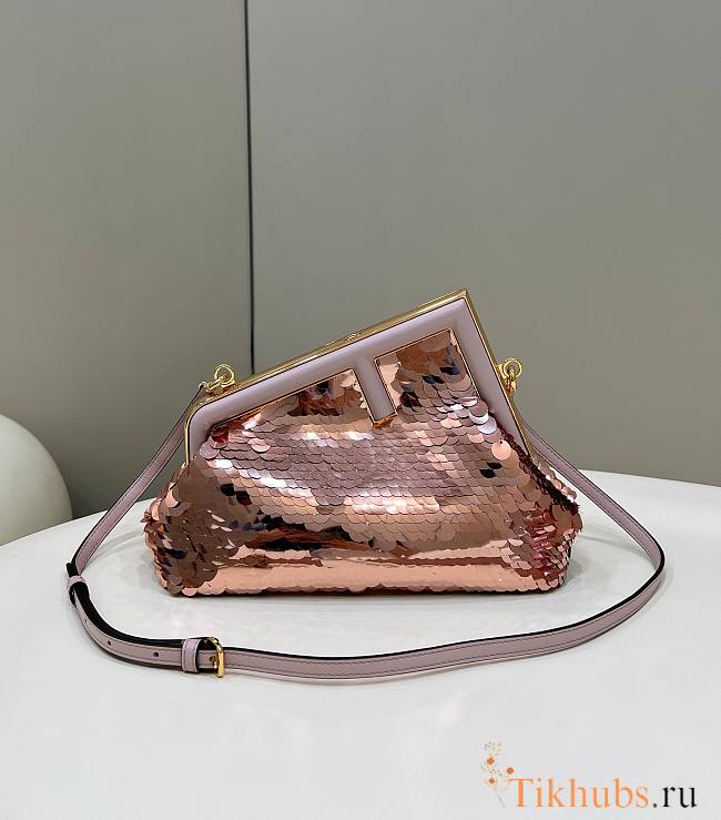 Fendi First Bag Sequins Pink 26x18x9.5cm - 1