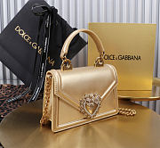 Dolce & Gabbana Mini Devotion Gold Top Handle Bag 19x4.5x13cm - 4