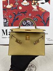 Hermes Mini Kelly Gold Metallic 19cm - 4