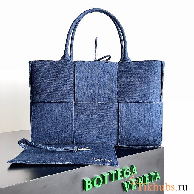 Bottega Veneta Small Arco Tote Bag Denim Blue 30x20x11.5cm - 1