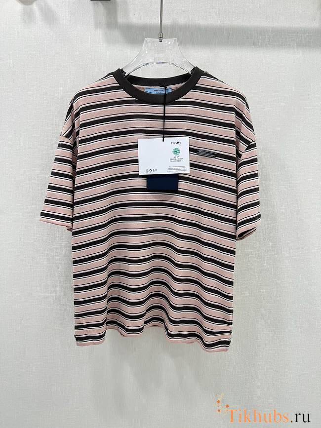 Prada Striped Lisle Cotton T-shirt - 1